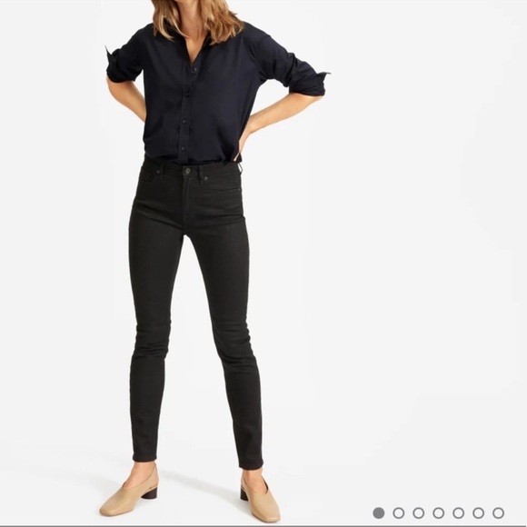 Everlane Mid Rise Skinny Jeans Black Women’s Size 26 Ankle Short Stretch - Picture 11 of 11